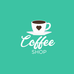Cafe vector emblem. Cup of coffee logo