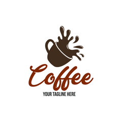 Cafe vector emblem. Cup of coffee logo