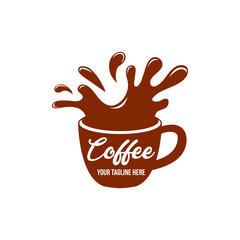 Cafe vector emblem. Cup of coffee logo