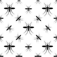 Mosquito Icon Seamless Pattern, Mosquitos Insect Icon