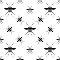 Mosquito Icon Seamless Pattern, Mosquitos Insect Icon