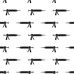 Silicone Sealant Gun Icon Seamless Pattern, Silicone Rubber Adhesive Applicator Gun