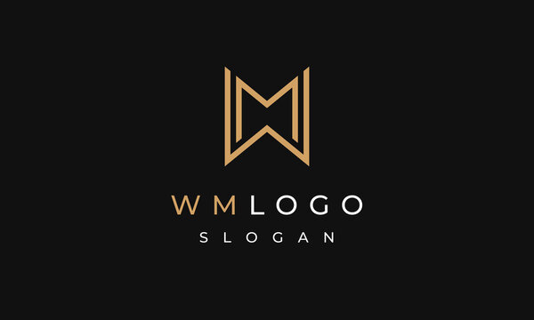 Initials WM Logo Design Vector Letters WM Monogram Symbol Template