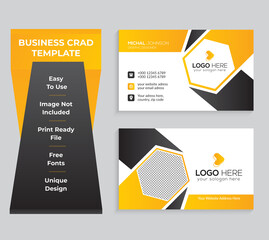 Double-sided Simple and Clean Creative Business Card Template Modern Design. Visiting card for business and personal use.