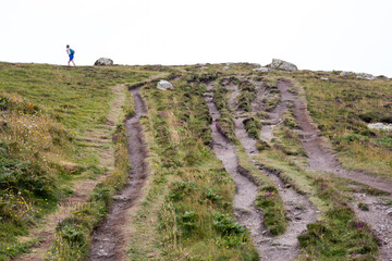 arounds porthgwarra and porthcurno on the coast path cornwall England uk 