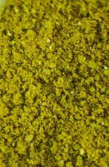 macro detail of yellow turmeric spices. suitable for texture