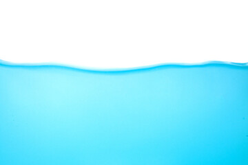 Abstract blue water splash wave surface with on white background