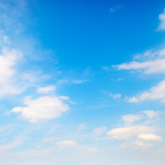 Naklejka na ściany i meble Blue sky with beautiful white clouds.