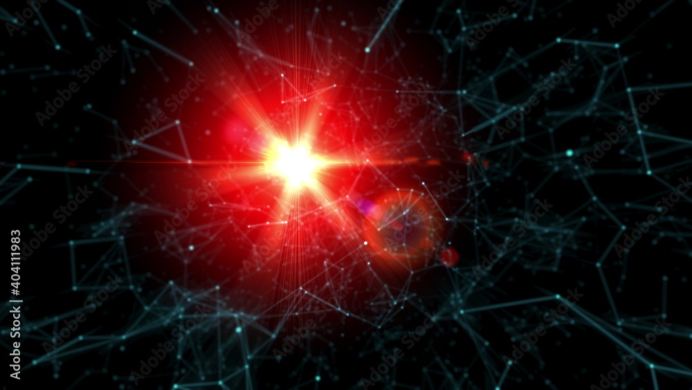 Wall mural web network animation