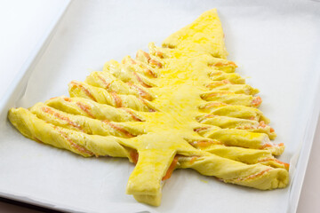 Salmon Flatbread  shaped as xmas tree