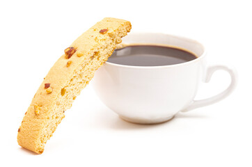 Almond and Walnut Biscotti on a White Background