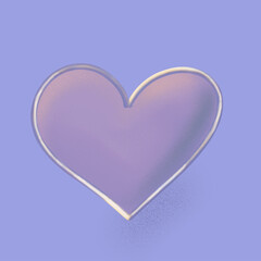 Purple mother-of-pearl heart set in white gold