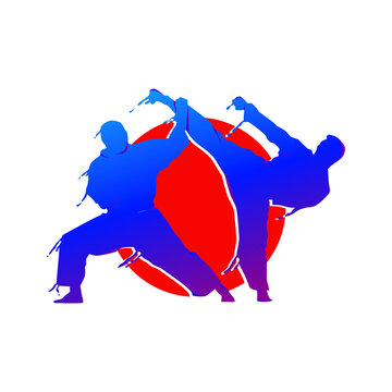 Illustration fighting martial art design vector conceptual