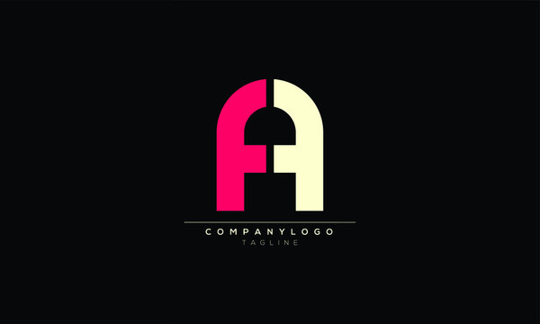 fa ff af a and f faf Abstract initial monogram letter alphabet logo design