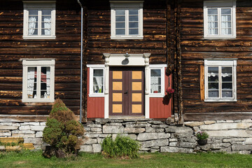 Mountain farm by the &Aring;motan waterfalls