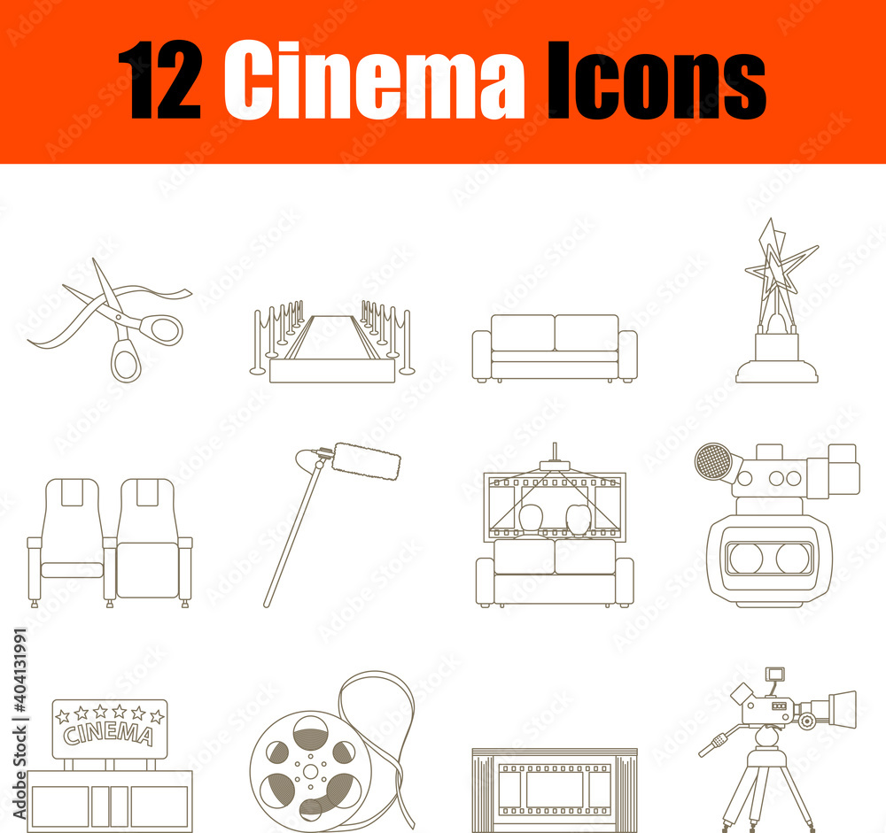 Poster cinema icon set