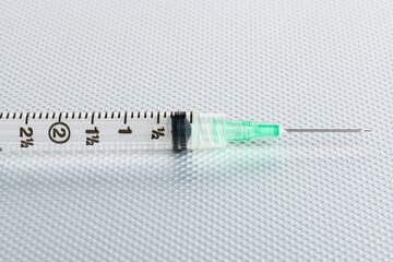 Hygienic Single-Use Disposable Injection On Metal Background