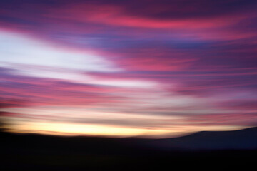 motion blur of sunset clouds.