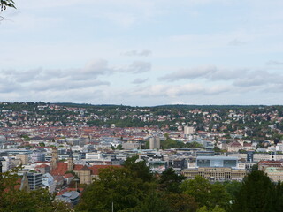 Fototapeta na wymiar Panoramablick über das Stadtzentrum von Stuttgart, der Landeshauptstadt von Baden-Württemberg