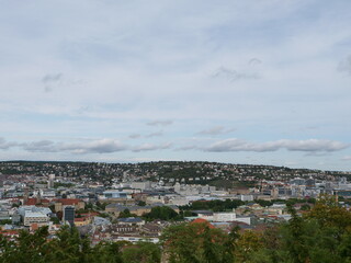 Panoramablick über das Stadtzentrum von Stuttgart, der Landeshauptstadt von Baden-Württemberg