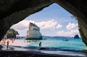 Wall murals Cathedral Cove Cathedral Cove, beautiful beach with rocks in New Zealand