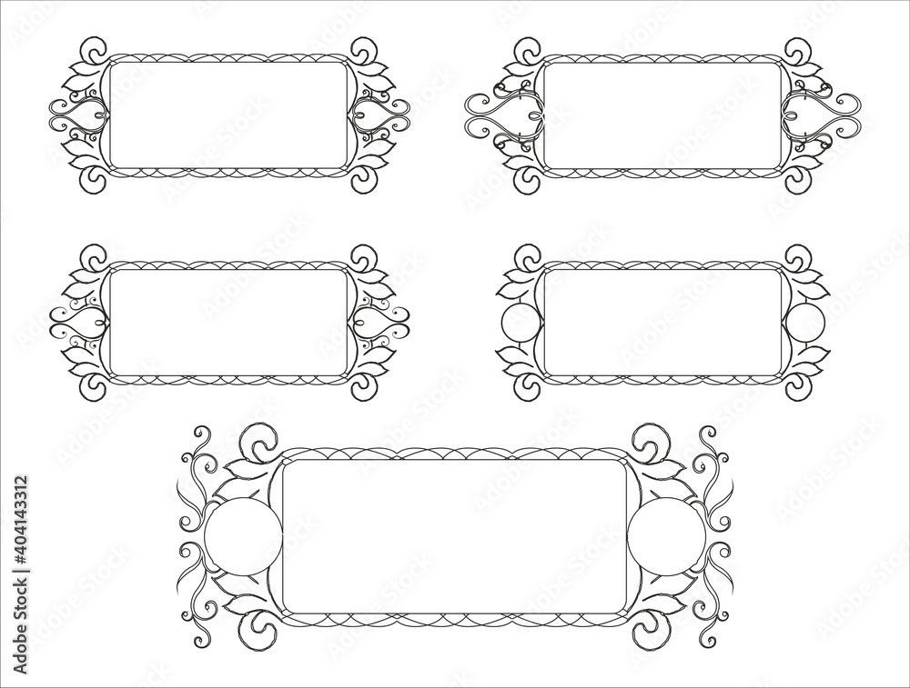 Poster decorative  frame pattern with scroll element
