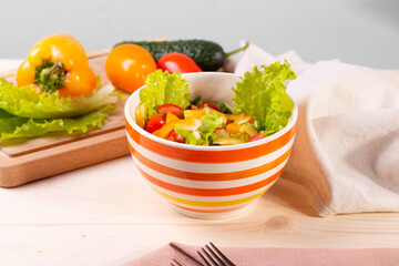 fresh vegetable salad as healthy eating concept