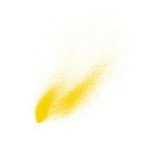 Yellow watercolor brush isolated on white