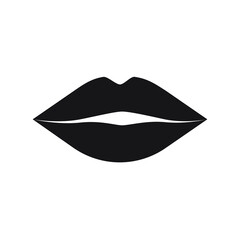  vector simple black linear lips icon isolated on white background