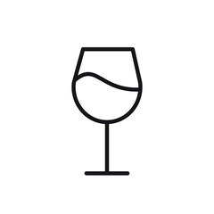 vector simple linear black wine glass icon isolated on white background