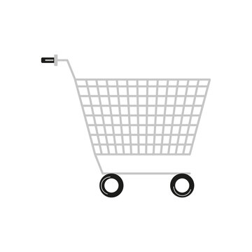 
A basket on wheels for products icon. Score. Vector eps 10