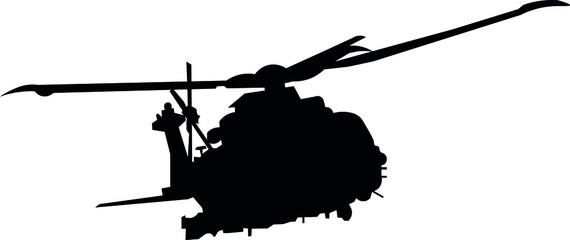 AW101 transport helicopter for Military, United States Navy and Coast Guard. Silhouette