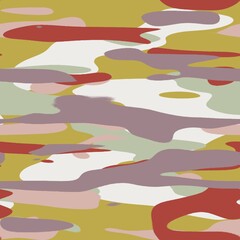 Seamless plain flat color camo hip digital pattern. High quality illustration. Unique color and modern trendy take on military uniform textile design. Abstract blobs for fashion or surface design.