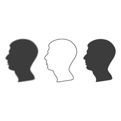 Human profile icon. EPS 10 vector illustration