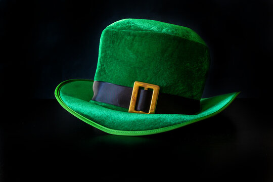 St Patrick's Day Costume Hat Leprechaun Black Background