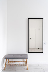 White minimalist hallway interior in contemporary house