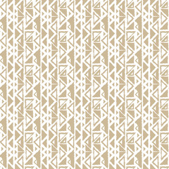 Vertical Beige and white Seamless repeat pattern of empty triangles and filled with color in a row