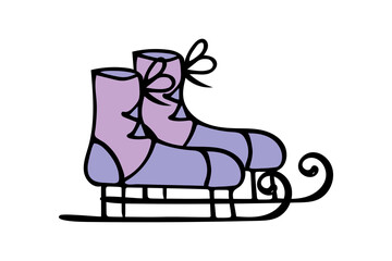 Vector illustration with violet skates.