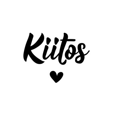 Finnish text: Thank you. Lettering. Banner. calligraphy vector illustration.