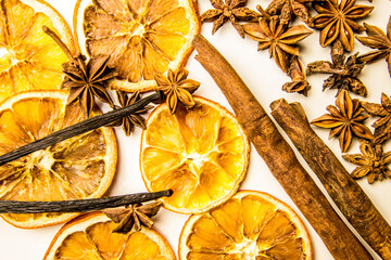 orange and cinnamon sticks