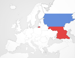 3D Europakarte auf der Russland hervorgehoben wird 