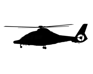 Rescue helicopter, medical helicopter, transport of patients, health service, ambulance service. Silhouette