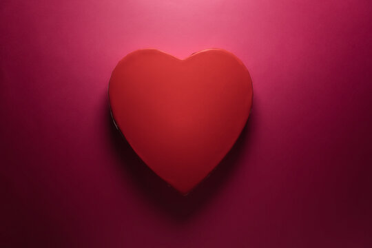 Valentines day 2021 background. Isolated heart shaped gift boxes for a poster or a love card. Hearts on pink backdrop