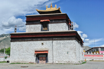 SAMYE, TIBET, CHINA - AUGUST, 16 2018: Monastery of Samye, Dranang, Lhokha, Tibet, China