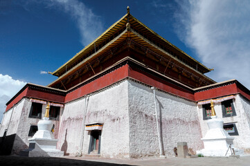 Fototapeta na wymiar SAMYE, TIBET, CHINA - AUGUST, 16 2018: Monastery of Samye, Dranang, Lhokha, Tibet, China