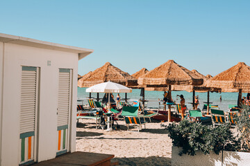 Beaches of the adriatic sea in summer, abruzzo, italy