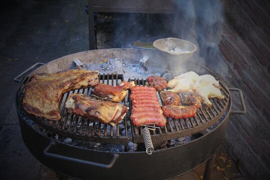 Typical Parrillada  Latin American barbecue for cooking on live coal (no flame).Traditional  Asado Argentino.