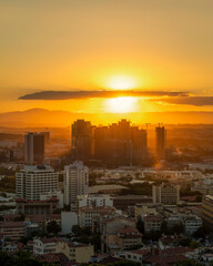 Fototapeta premium Ankara, Turkey-September 9 2020: .Buildings under construction at sunset.