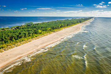 Aerial view of peninsula Hel in Poland, Baltic Sea - obrazy, fototapety, plakaty