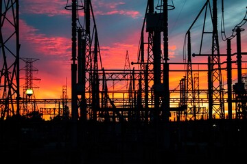 power lines at sunset 11